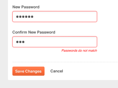 Form Styles error form orange red