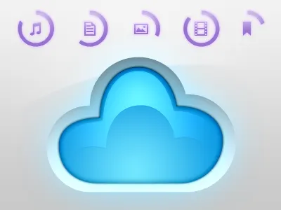 Cl Stats blue cloud glow icons purple ui