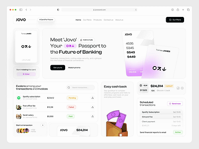 JOVO Card - Animation animation card clean dashboard design finance financial fintech interface landing landing page minimal motion motion graphics ui ui ux uix user interface web web design