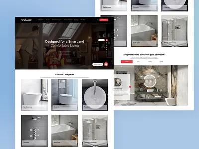 Landing Page - Redesign for Sanitary Ware Products design landing page sanitary wares smartliving textile ui ux website