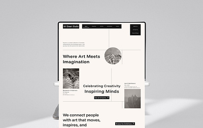 Art Gallery Landing Page-Art Glowri Studio (Web- design) art gallery website artist artwork clean creative creative agency digital art drawing elegant home page ladning page minimalist modern painting professional simple ui ui design inspiration web webdesign