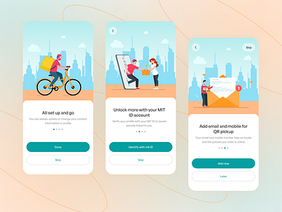 MitId Mobile App Onboarding Screen android app ui cargo crm food delivery illustration international delivery ios app logistic mitid mitid app onboarding mobile app mobile app design mobile interface onboarding parcel tracking transportation ui ux