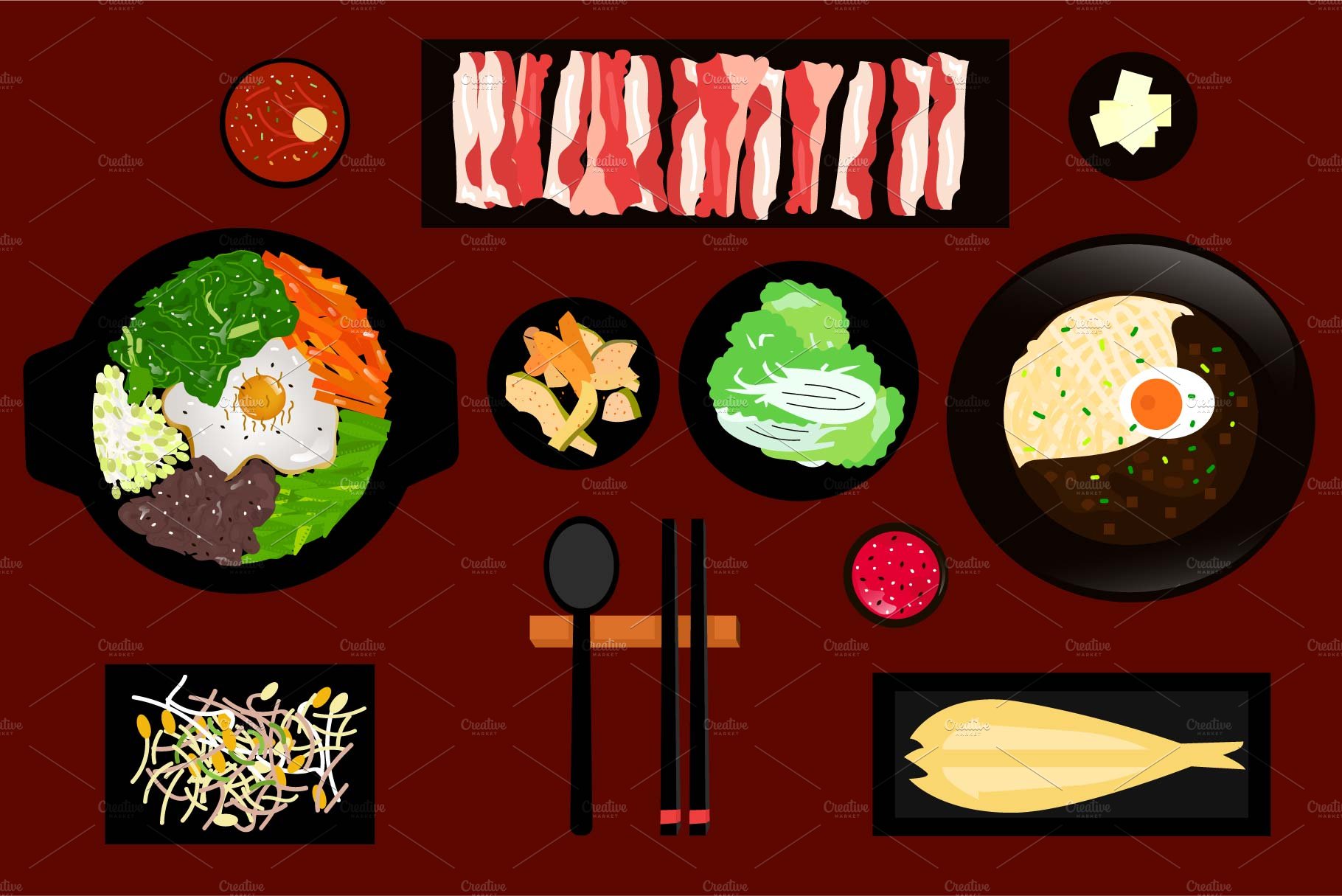 set-of-korean-bbq-and-variant-korea-by-griyolabs-on-dribbble