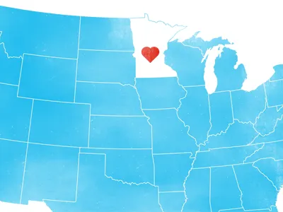 HeartMN V2 illustration poster screenprint