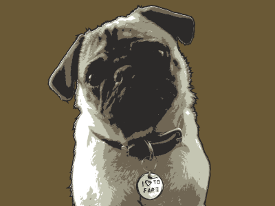 Hug A Pug brown comic dog pug vector