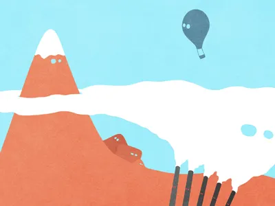 Old stuff clouds factory hot air balloon mountain smoke