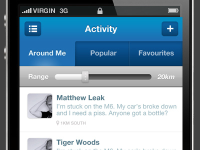 Secret App - List View app iphone list ui