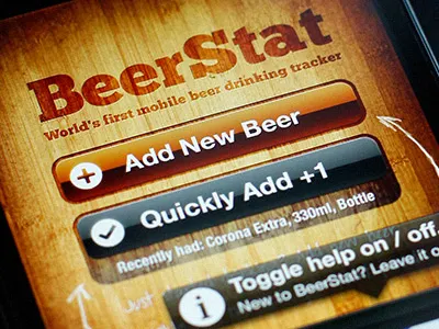 BeerStat v.2.0 sneak peek app button ios iphone wood