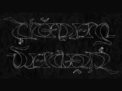 CIGDEM/SERDAR Round 3 Drawing ambigram custom lettering pencil rotational type wip