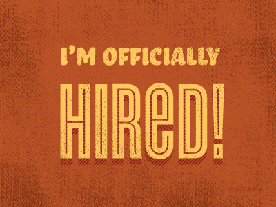 Hired! bello cyclone orange typography