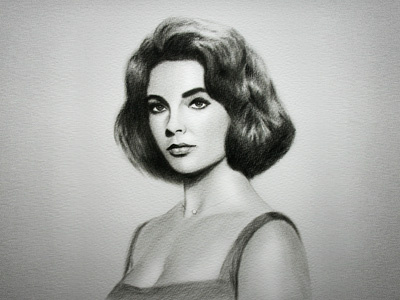 Elizabeth Taylor art elizabeth taylor grey oil painting