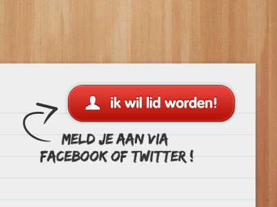 Sign up button facebook paper signup twitter wood