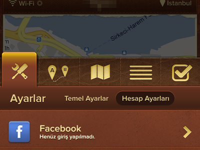 Re-designed Sub Menu & Filter Icon brown filter interface iphone map menu submenu ui yellow