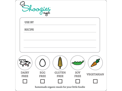 Shoogies NYC Label baby food label packaging sticker