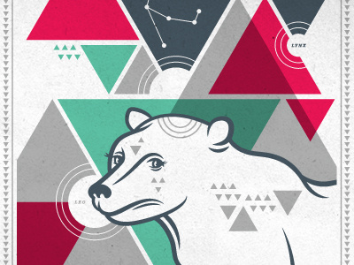 ursa major bear constellation geometric illustration pattern triangles