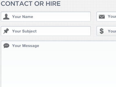 Contact or Hire clean input field