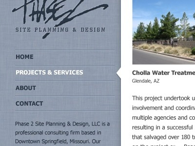 Landscape Architect Website masonary navigation website