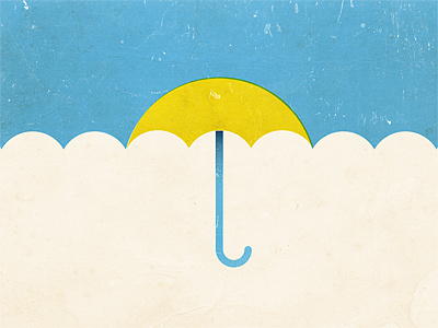 Sunbrella blue clouds illustration sky sun umbrella yellow
