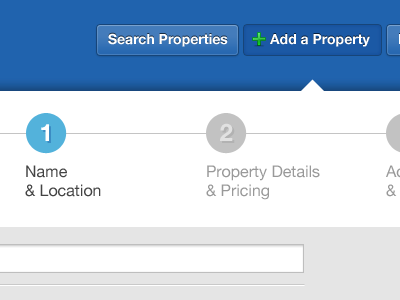 Property Listing Flow blue design gray photoshop real estate steps web