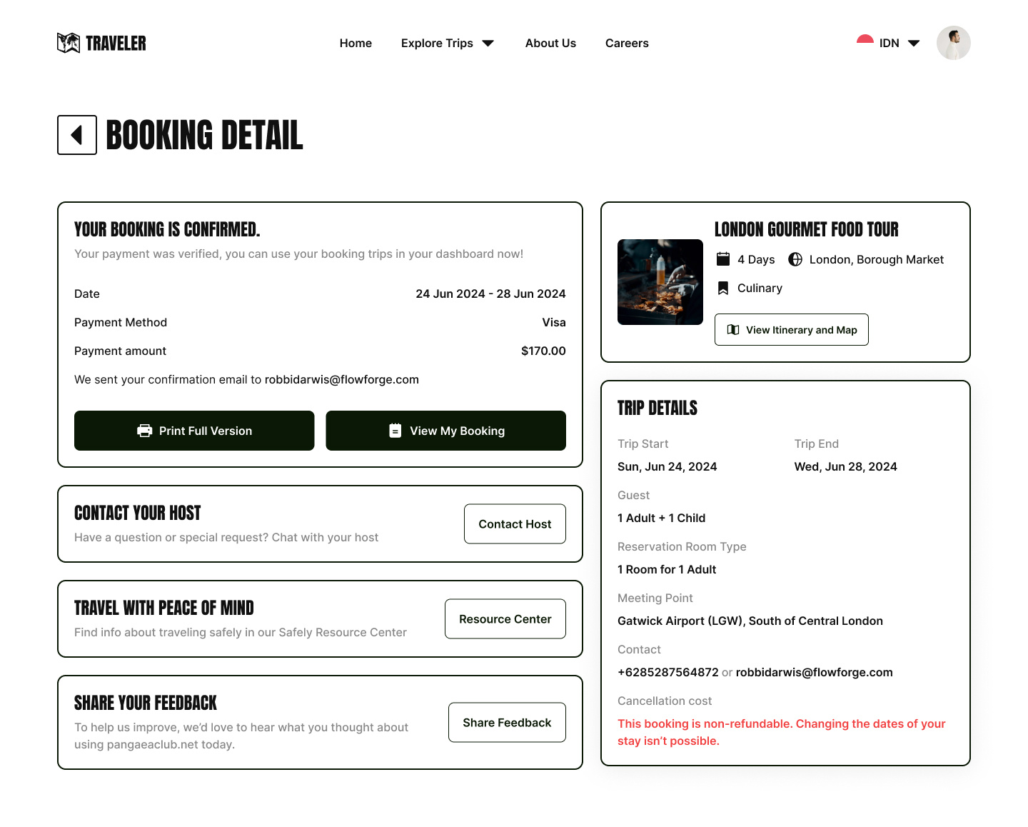 Example of Travel Booking Website Or Landing Page