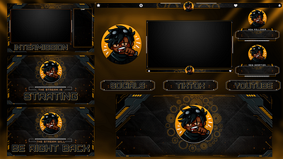 Futuristic Twitch Overlays design graphic design illustration logo mascot logo stream pack streaming twitch