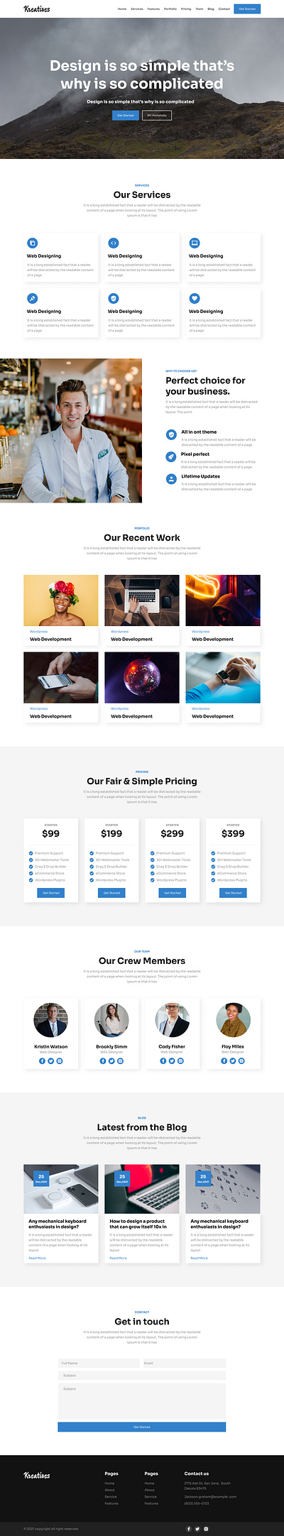 Landing page of services landing page service ui ux web design website