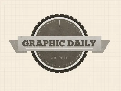 GraphicDaily WIP badge logo retro texture