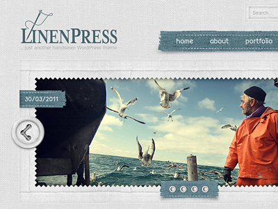 LinenPress - WordPress Theme css3 design header html5 interface layout linen logo menu navigation photoshop slider textile web web design website wordpress