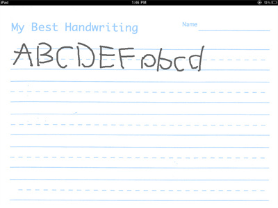 Prototype for a Handwriting App app blue handwriting ios ipad prototype white