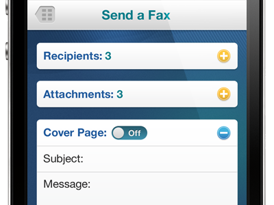 Send a Fax fax iphone metrofax toggle