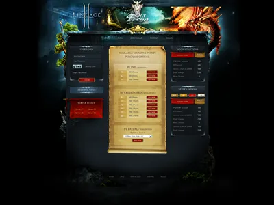 layout for a game website - full preview game web design