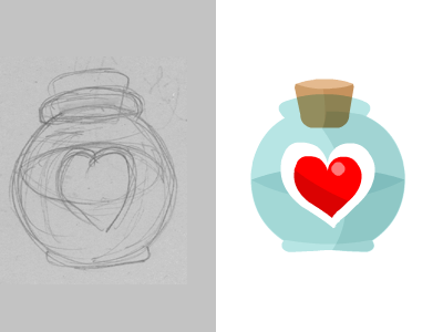 Healing Potion heart potion vector