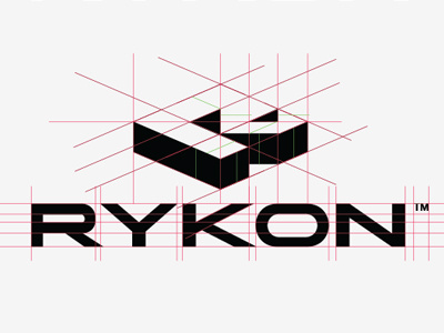 Rykon - When Guides Attack! branding geometric guides illustrator isometric logo wip working