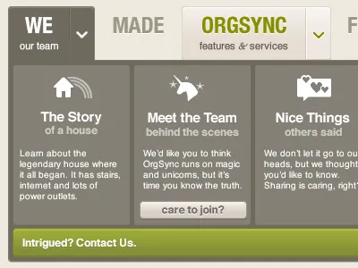 Power outlets and unicorns brown buttons dropdown green mega dropdown menu navigation unicorn