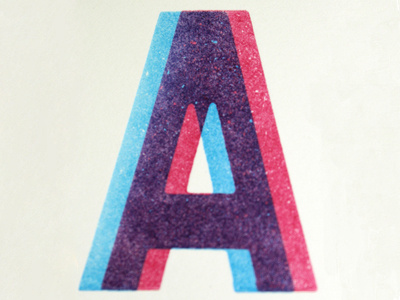 Letter Press: A a blue john boilard jp boneyard letterpress purple red typography