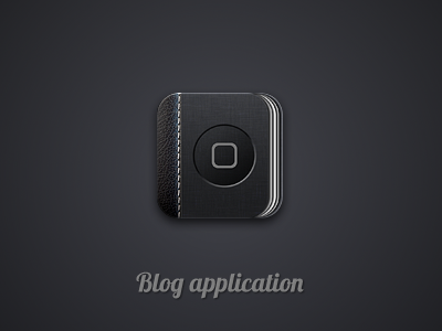 Blog App Icon appicon black blog book dark gray icon ipad iphone leather notebook