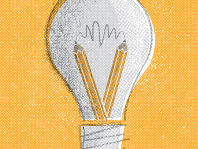 Ideas forthehelluvit illustration lightbulb pencil yellow