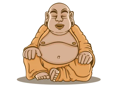 little buddha buddha design illustration orange part shirt vector
