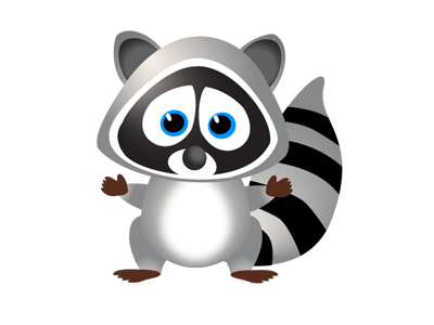 Racoon Balloon cartoon racoon