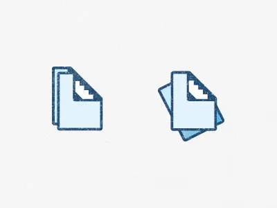 Paper and pencil + 2 a4 blue icon logo paper pencil symbol