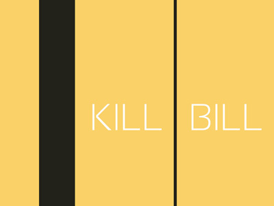 Shot Bill bill kill minimalist movies poster print yellow