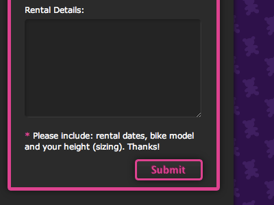 Mwuhahah… april fools bike form pink purple submit teddy bears