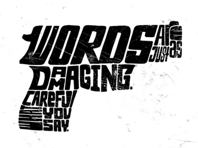 Say Something Poster gun hand lettering ink lettering scan typography words