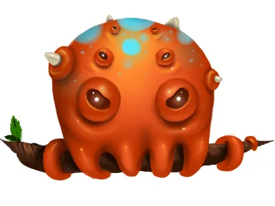 Orange monster illustration madoyster monster