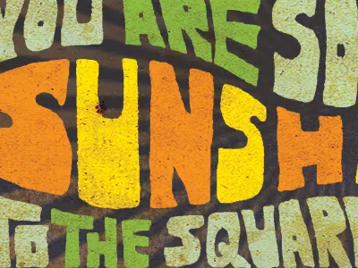 Groovy hand drawn package typography