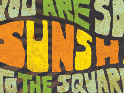 Groovy hand drawn package typography