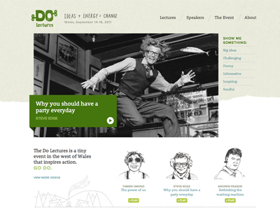 The Do Lectures beige green parafrank paravel proxima nova responsive rooney typekit wordpress