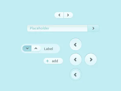 Le Gui Bleu blue buttons interface light rounded soft subtle white