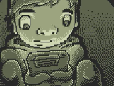 gameBoy 8bit green pixel art