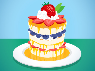 Angel Food Cake dessert illustration